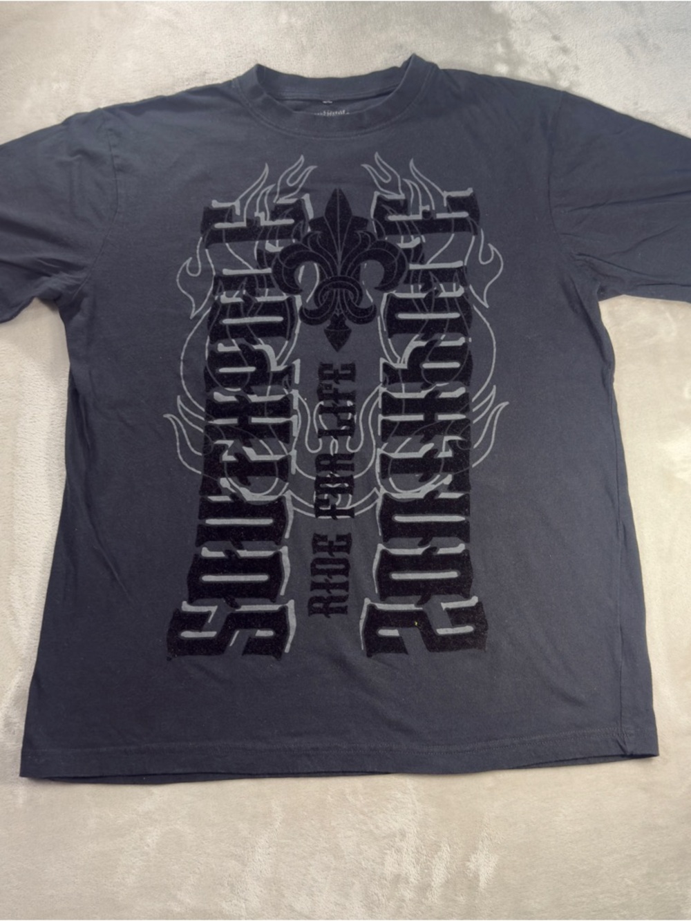 Southpole Ride for Life Graphic Shirt Men's Sz L Y2K Grunge Flame